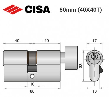 Цилиндр к замку CISA C2000 ключ/тумблер никель матовый
 
CISA C2000 - пиновый дв. . фото 13