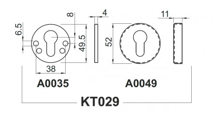 Щиток на цилиндр внутренний DiSec KT029 C, хром
 
DiSec KT029 C - декоративный щ. . фото 4
