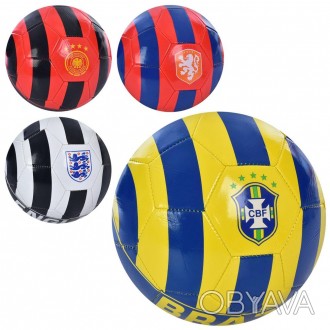 М"яч футбольний розмір5,ПВХ1,8мм,300-320г,4 кольори(країни),п/е /30/ Работаем с . . фото 1