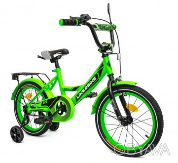 Велосипед дитячий 2-х коліс.16"" Like2bike Sky, зелений, рама сталь, з дзвінком,. . фото 1