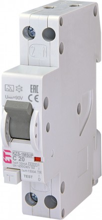 Дифференциальный автомат ETI 1P+N С 20A 6kA 10mA KZS-1M SUP A подкл. сверху (217. Луцк. фото 1 Дифференциальный автомат ETI 1P+N С 20A 6kA 10mA KZS-1M SUP A подкл. сверху (217. Луцк. фото 1