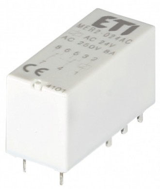 Реле промежуточное ETI MER2-230AC 2P 230V AC (8А_AC1)
Электромеханические реле M. . фото 2