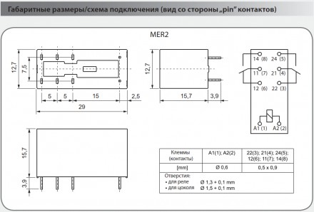 Реле промежуточное ETI MER2-230AC 2P 230V AC (8А_AC1)
Электромеханические реле M. . фото 5