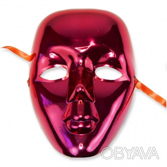 Маска Безлика Вольто (червона) – класична маска венеціанського карнавалу. Нейтра. . фото 1