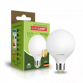 Лампа LED EUROLAMP G95 15W E27 3000K 220V LED-G95-15272(P) ("Шар", светодиодная). Луцк. фото 1 Лампа LED EUROLAMP G95 15W E27 3000K 220V LED-G95-15272(P) ("Шар", светодиодная). Луцк. фото 1