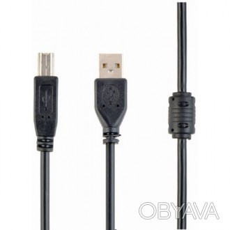 Кабель для принтера Cablexpert USB to USB Type-B V 2.0 (M/M) AM/BM 1.8 м у чорно. . фото 1