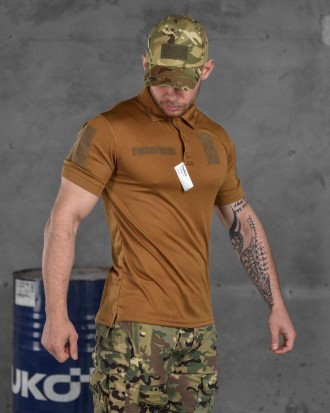 Тактична футболка зсу поло для військовослужбовців, футболка поло військова койо. . фото 7