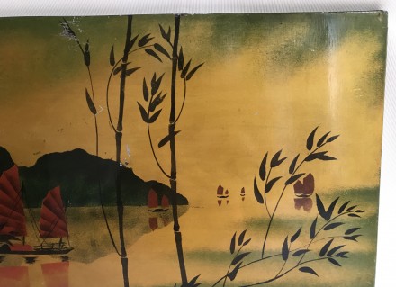 Картина - живопис Рибацькі джонки.
Дерево, ручний розпис лаковий, Східна Азія.
. . фото 3