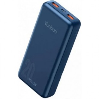 Power Bank Yoobao 2D 20000mAh 22.5W Blue (Код товару:24985). Харьков. фото 1 Power Bank Yoobao 2D 20000mAh 22.5W Blue (Код товару:24985). Харьков. фото 1