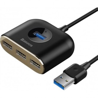 USB HUB Baseus Square round 4 in 1 (USB3.0 to USB3.0+3 USB2.0) 1m Black (CAHUB-A. Харків. фото 1 USB HUB Baseus Square round 4 in 1 (USB3.0 to USB3.0+3 USB2.0) 1m Black (CAHUB-A. Харків. фото 1