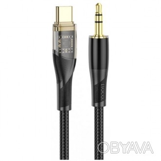 Кабель HOCO 3.5 mm to Type-C Transparent Discovery Edition Digital audio convers. . фото 1