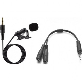 Мікрофон XoKo MC-100 + сплітер 3.5 мм являє собою компактний, петличний мікрофон. . фото 4