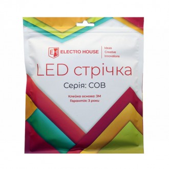 LED лента 9Вт 24 В COB 252 диодов 100Лм/Вт теплый белый 2800К (серия COB), гаран. . фото 4