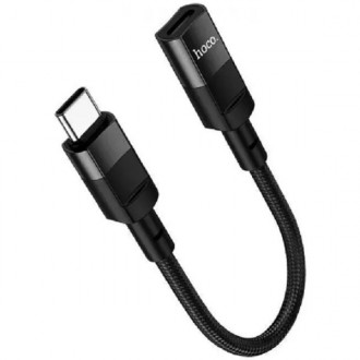 Перехідник Hoco U107 Type-C male to Lightning female adapter 0.1m Black (Код тов. Харьков. фото 1 Перехідник Hoco U107 Type-C male to Lightning female adapter 0.1m Black (Код тов. Харьков. фото 1