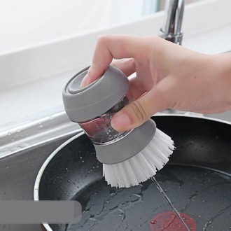 Щетка для посуды с дозатором для моющего средства "Cleaning Pot Brush" с подстав. . фото 7