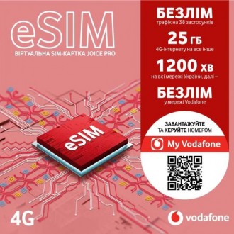 Стартовий пакет Vodafone Joice Pro eSIM (Код товару:29976). Харьков. фото 1 Стартовий пакет Vodafone Joice Pro eSIM (Код товару:29976). Харьков. фото 1