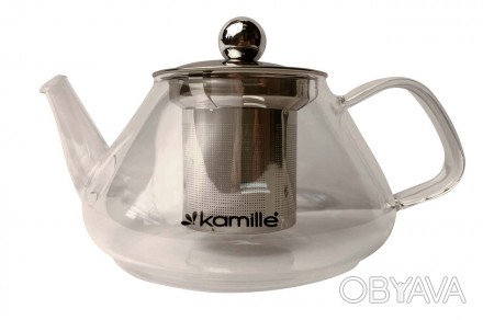 Чайник стеклянный огнеупорный Kamille - 700мл с заварником (0782M)