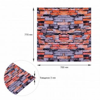  Декоративная 3D панель самоклейка под кирпич Екатеринославский песчаник 700x770. . фото 4