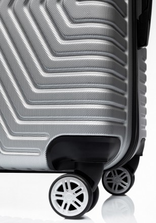 Большой пластиковый чемодан на колесах 115L GD Polo серебристый 60k001 large sil. . фото 6