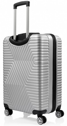 Большой пластиковый чемодан на колесах 115L GD Polo серебристый 60k001 large sil. . фото 4