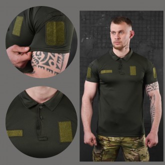 Тактическая футболка зсу поло олива для военнослужащих с липучками под шевроны
м. . фото 2