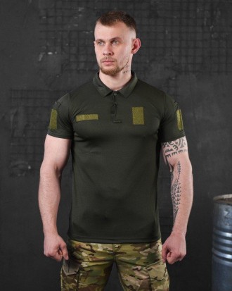 Тактическая футболка зсу поло олива для военнослужащих с липучками под шевроны
м. . фото 6