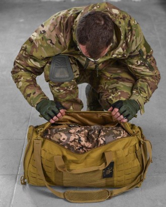 
Тактична сумка дорожня з системою MOLLE військова, сумка баул армійська 
матері. . фото 8