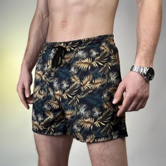 Короткие мужские шорты пляжные для купания и плавания с принтом Pobedov Pool day. . фото 3