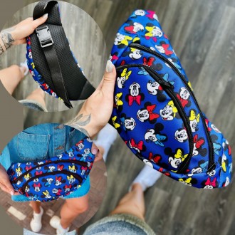 Дитяча бананка з принтом Mickey Mouse маленька Поясна сумка для дітей модна текс. . фото 2