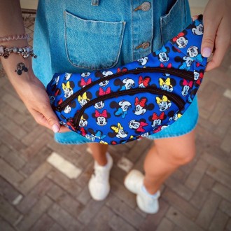 Дитяча бананка з принтом Mickey Mouse маленька Поясна сумка для дітей модна текс. . фото 3
