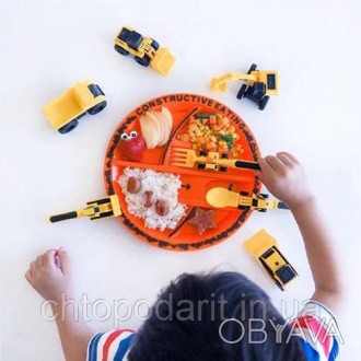 Детский сервиз, тарелка и приборы для ребенка, игровая тарелка, вилка, ложка и к. . фото 1