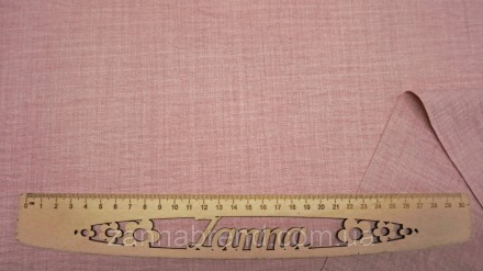  Ткань искусственный Лен-штрих с эффектом легкой жатки цвет какао с розовым отте. . фото 5
