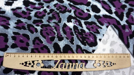  Ткань вискоза цвет черно-фиолетовый "Леопард" - мягкая, нежная, скользящая, стр. . фото 7