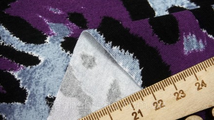  Ткань вискоза цвет черно-фиолетовый "Леопард" - мягкая, нежная, скользящая, стр. . фото 5