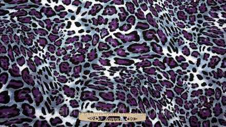  Ткань вискоза цвет черно-фиолетовый "Леопард" - мягкая, нежная, скользящая, стр. . фото 3