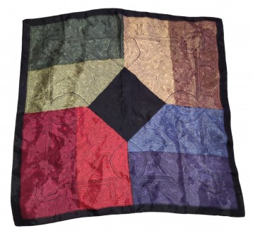 Винтажный, шелковый, карманный платок Rhodio Twill, made in Italy, 44x44cм, в от. . фото 2