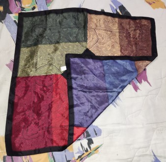 Винтажный, шелковый, карманный платок Rhodio Twill, made in Italy, 44x44cм, в от. . фото 4
