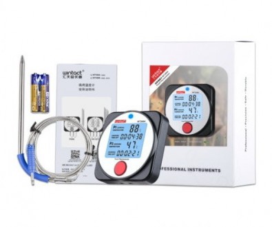 Термометр для гриля (м'яса) 2-канальний Bluetooth, -40-300 °C WINTACT WT308A
 
Т. . фото 6