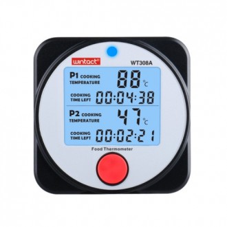 Термометр для гриля (м'яса) 2-канальний Bluetooth, -40-300 °C WINTACT WT308A
 
Т. . фото 4