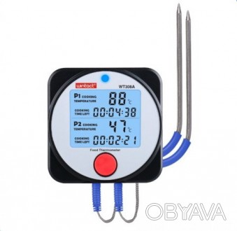 Термометр для гриля (м'яса) 2-канальний Bluetooth, -40-300 °C WINTACT WT308A
 
Т. . фото 1