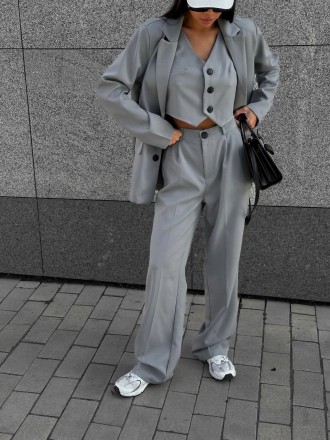 Костюм піджак +жилет + штаниТканина: костюмнаРозміри: 42-44;46-48Кольори: чорний. . фото 2