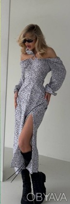 Женское платьеРазмерный ряд S,M,L,XLТкань качественный софтПлатье длины миди, по. . фото 1
