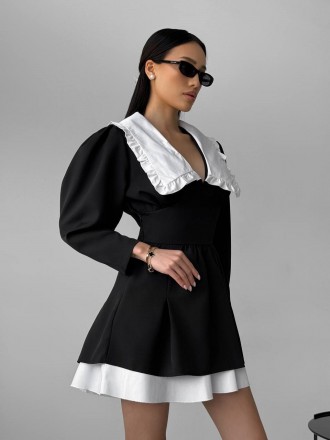 Фото реалПлаттяТканина костюмка + котонРозмір 42-44, 46-48Колір чорний + білий. . фото 4