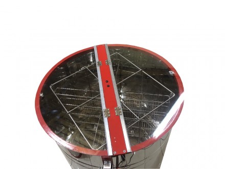 Нержавеющая 4-х рамочная Медогонка автоматическая (ротор Н/Ж, с крышкой) под рам. . фото 6