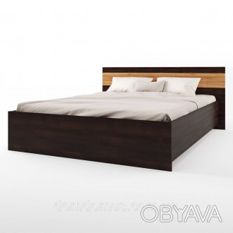 Двуспальная кровать с основанием под матрас изготовлена из красивого, современно. . фото 1