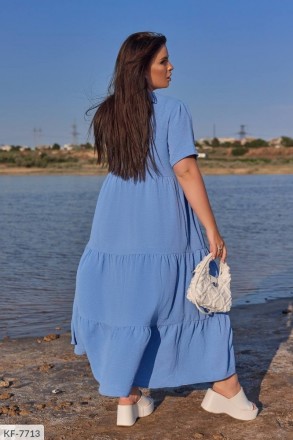 Плаття KF-7713
Тканина американський креп
Кольори: синій, хакі, малина, блакитни. . фото 7