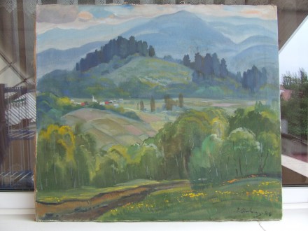 Закарпатская школа. Цибере х.м. раз.70х80 см. 1988 гг. Село Люта у край гор.. Ужгород. фото 1 Закарпатская школа. Цибере х.м. раз.70х80 см. 1988 гг. Село Люта у край гор.. Ужгород. фото 1