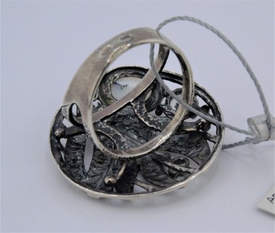 Кольцо серебряное с моховым опалом и циркониями 925 пробы, Украинского производи. . фото 5