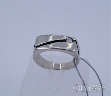 Кольцо серебряное мужское с цирконием и эмалью 925 пробы, Украинского производит. . фото 1