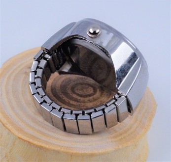Часы на палец кварцевые стальные, с белым циферблатом и цветными цифрами, с раст. . фото 5